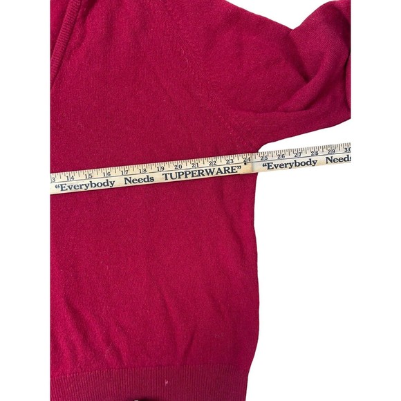 Alan Paine Vintage 100% Lambswool Sweater Red Burgundy 46 Extra Large England - Picture 3 of 7